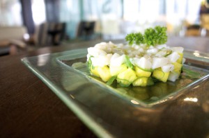 Ceviche de vieiras con cilantro, piña y naranja de W Barcelona